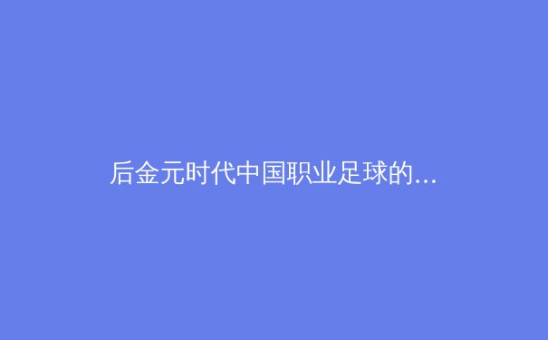 后金元时代中国职业足球的阵痛与转型：青训体系如何重塑竞技未来？ - 4